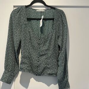 Abercrombie Green Floral Blouse